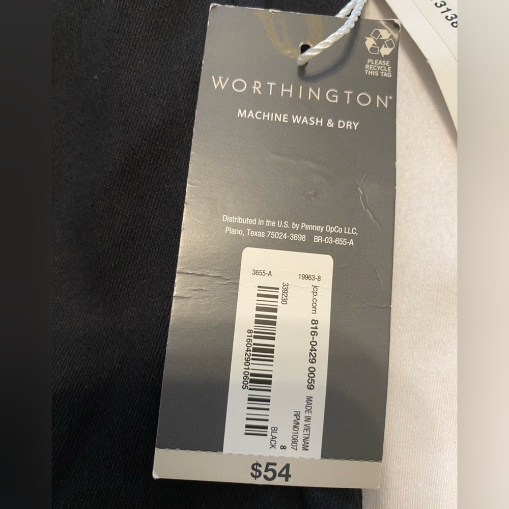 New black Worthington slim leg high rise pants size 8 with $54 tag - Picture 5 of 10